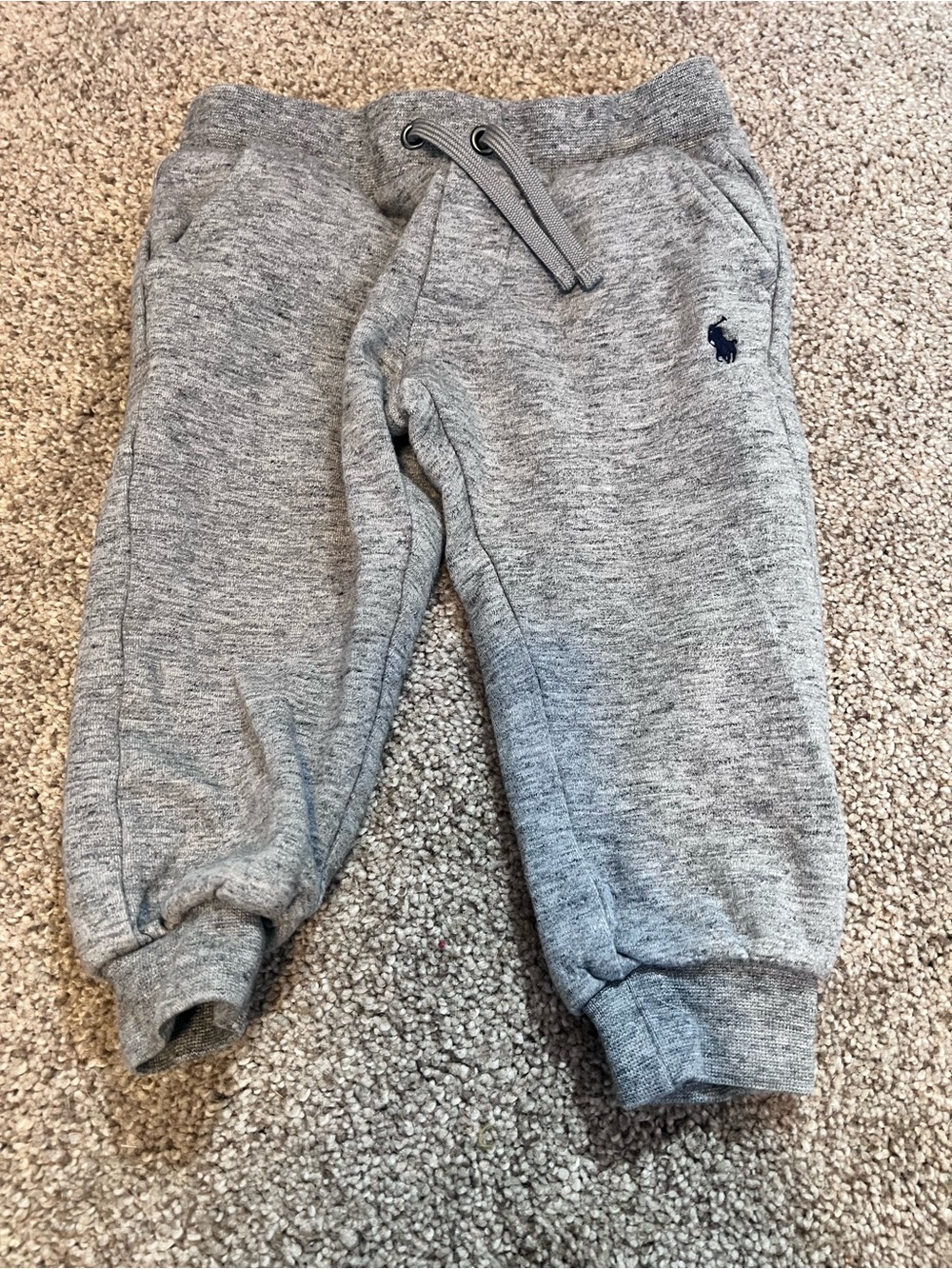 Ralph Lauren Heather Gray Kids Drawstring Joggers